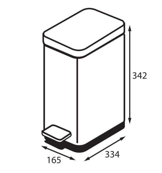 Відро для сміття Koer TC-010210-08 з плавним закриттям, прямокутне, 10 л, білий (KR5598) | Зображення 1