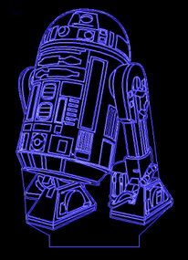 Акриловый светильник-ночник Звездные Войны R2-D2 синий tty-n000713