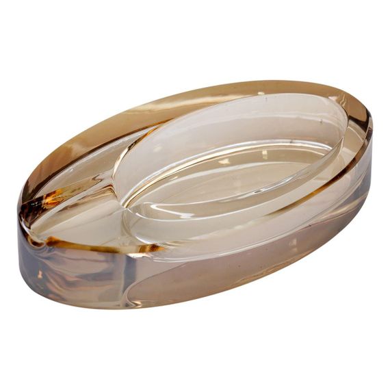 Скляна попільничка для сигарет 13х7.5х2.5 см попільничка декоративна настільна Золотиста HP-4-134 | Зображення 1