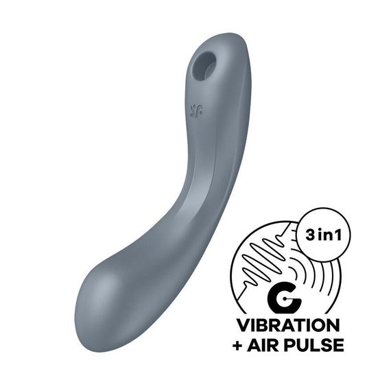 Вакуумний стимулятор з вібрацією Satisfyer Curvy Trinity 1 Bluegrey 3в1 | Зображення 1