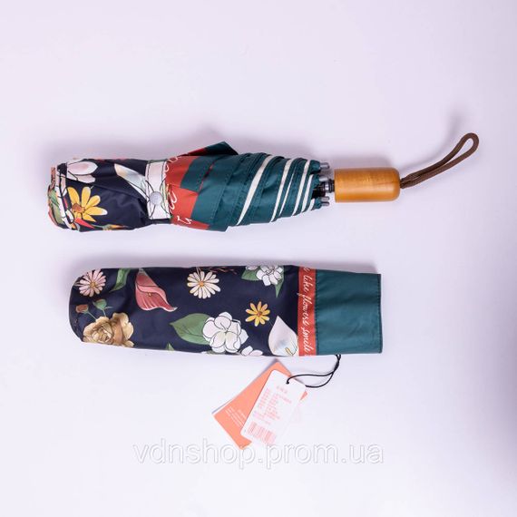 Зонт механический элегантный с принтом прочный надежный из полиэстера диаметр 99 см Черный HP-23-15B | Зображення 5