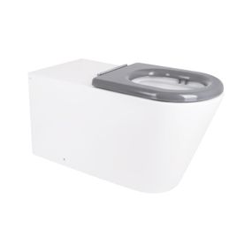 Унітаз підлоговий Qtap Freedom інклюзивний безбарвний Rimless безобідковий із сидінням Soft-close WHITE QT22223368W