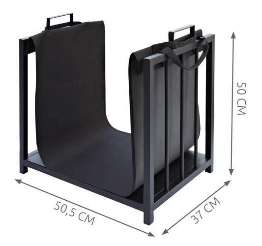 Корзина металлическая для дров Kaminer 24628 с тканевым чехлом и ручками | Зображення 7