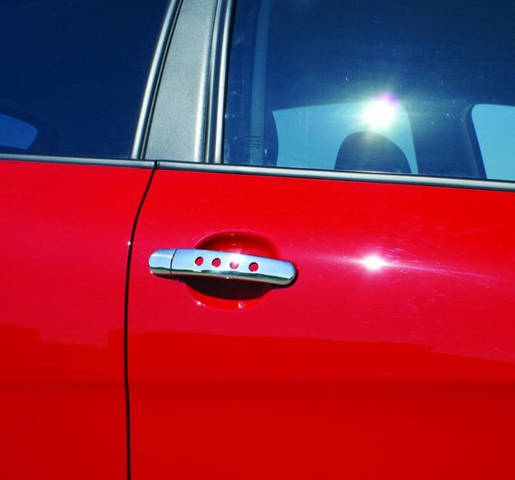 Накладки на ручки з дірочками (нерж) 4 шт, Carmos - Турецька сталь для Seat Leon 1999-2005 рр