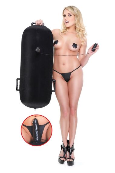 Секс-машина Inflatable Luv с реалистичным вибратором надувная, черная sexstyle | Зображення 1