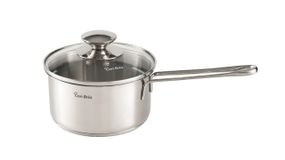 Кухонний ковш Con Brio CB-1003, 1.2 л, 14 см, з нержавіючої сталі з кришкою, для всіх типів плит