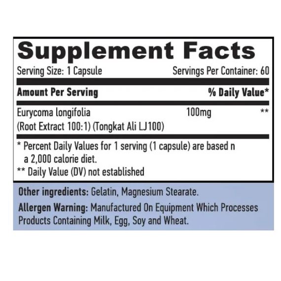 Тестостероновый комплекс Haya Labs LongJack 100:1 100 mg 60 Caps | Зображення 1