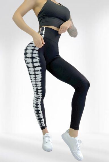Лосіни з пуш ап ефектом для фітнесу з високою талією LILAFIT Чорний М (LFL000045)