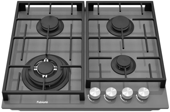 Варильна поверхня газова Fabiano FHG 8244 VGHT Titanium Glass 8111.406.1473