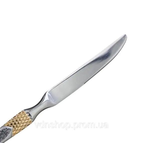 Набір столових ножів 6 штук ножі сервірувальні з нержавіючої сталі 22.7 см Срібло з золотом HP-20-36 | Зображення 2