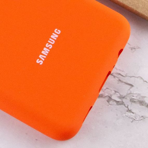 Чехол Silicone Cover Full Protective (AA) для Samsung Galaxy A02 Оранжевый / Neon Orange | Зображення 4