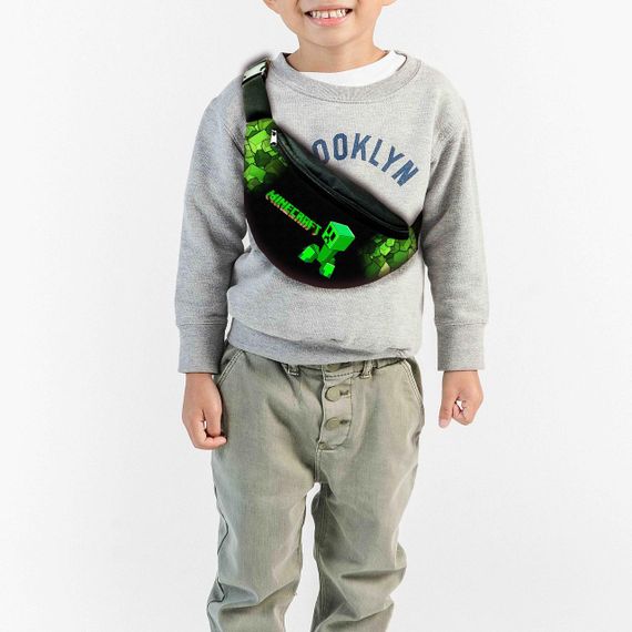 Набір дитячий Майнкрафт Кріпер «Minecraft» рюкзак 36х27см сумка-бананка, кружка з принтом для хлопчика (01661) | Зображення 2