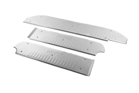 Накладки на внутренние пороги V5 (Carmos) 3 шт, Carmos - Турецкая сталь для Mercedes Vito W639 2004-2014 гг | Зображення 1