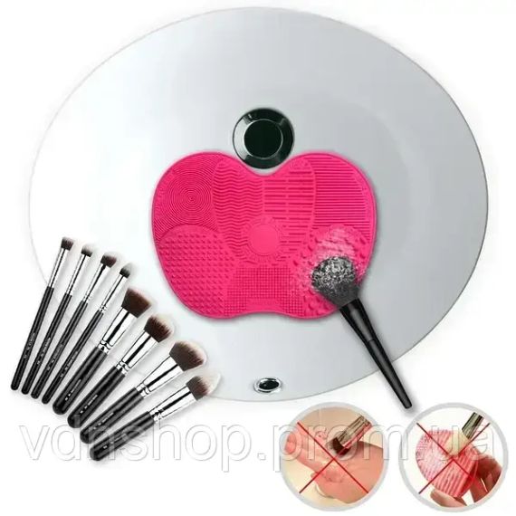Килимок для чищення та миття косметичних кистей Brush Spa Силіконовий килимок для ефективного очищення кистей для макіяжу | Зображення 2