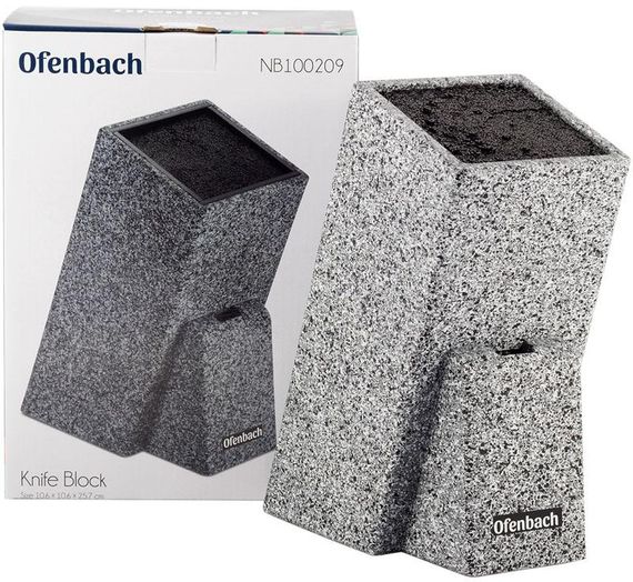 Підставка-колода Ofenbach Black Lead для кухонних ножів 11х11х26см з секцією для ножиць | Зображення 3