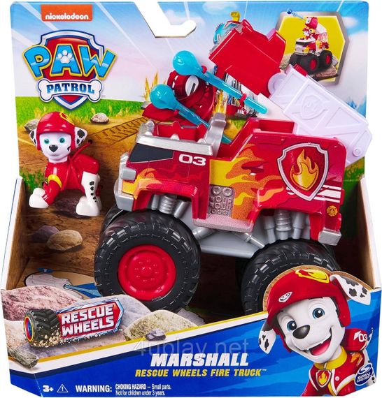 Paw Patrol Rescue Wheels Пожарный автомобиль с водителем Маршал серии Мега колеса Щенячий патруль Оригинал