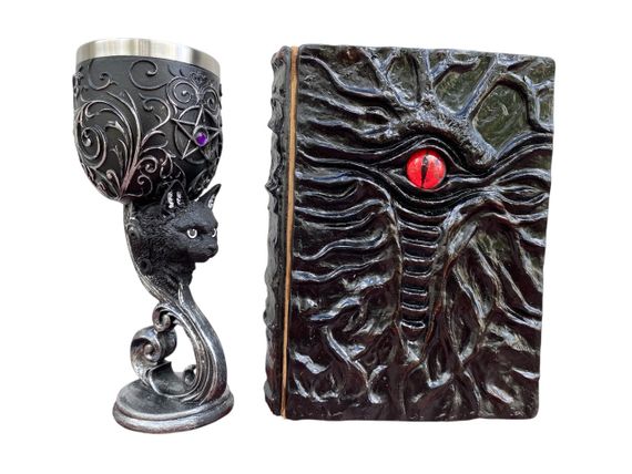 Подарунковий набір Келих 3D Кіт і Блокнот 3D «Книга, що дивиться у відповідь»