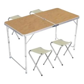 Стіл та стільці для пікніка Folding Table Світле дерево