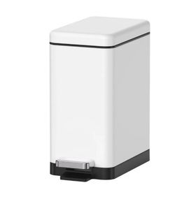 Відро для сміття Koer TC-010210-08 з плавним закриттям, прямокутне, 10 л, білий (KR5598)