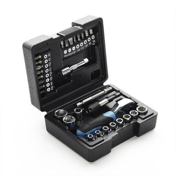Набір насадок (інструментів) торцевих з тріскачкою CrV 1/4 (72Т) (31шт) APRO 2514311