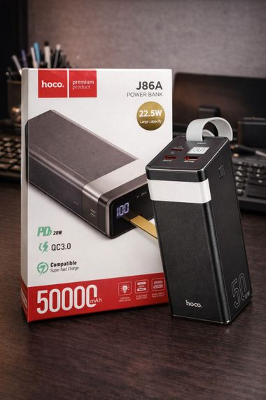 Повербанк Hoco J86A Power Bank 50000mAh 22.5W 5A з ліхтариком
