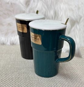 Кружка с крышкой и ложкой OLens Винтажная O8030-234 350 мл