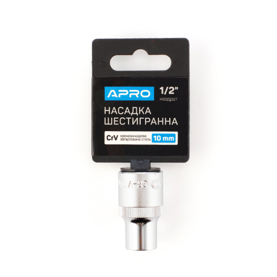 Насадка шестигранна 1/2" 10 мм CrV APRO