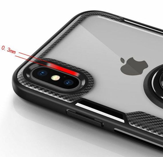 Чехол Primolux Ring Magnetic Stand для Apple iPhone Xs Max - Black | Зображення 1
