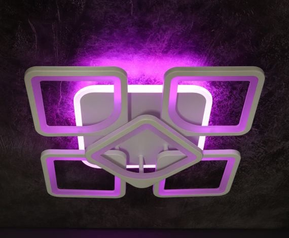 Люстра світлодіодна стельова LED світильник для квартири на стелю лед з пультом 25727 Білий 11х40х40 см. | Зображення 5