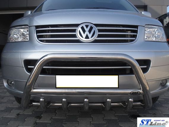 Кенгурятник WT003 (нерж) 60мм, с надписью для Volkswagen T5 Caravelle 2004-2010 гг | Зображення 7