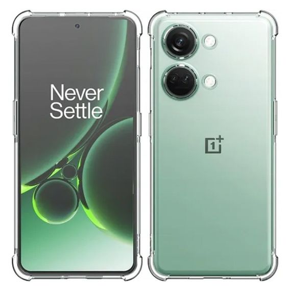 TPU чехол GETMAN Ease logo усиленные углы Full Camera для OnePlus Nord 3 Бесцветный (прозрачный) | Зображення 1