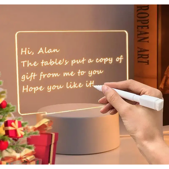 Дошка планер світлодіодна Led Note для творчості та нотаток, 3D Нічник | Зображення 2