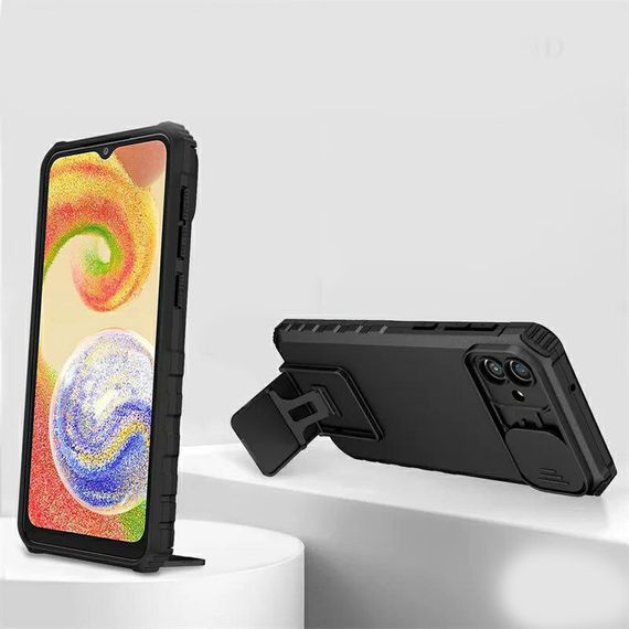 Чохол Kickstand із захистом камери для Samsung Galaxy A04 колір Чорний | Зображення 3