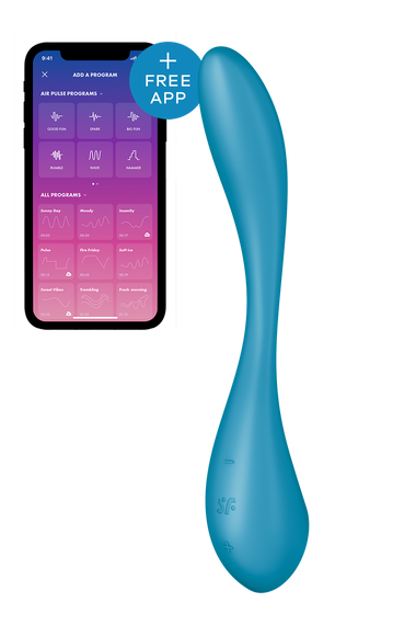 Мультивібратор SATISFYER G-Spot Flex 5+ керування телефоном, блакитний Sex Aura