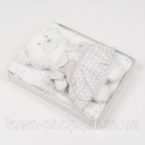 Плед игрушка 2в1 Мишка серый 26542