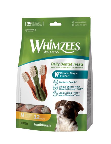 Ласощі для чищення зубів у собак великих порід Whimzees Toothbrush M, 12 шт