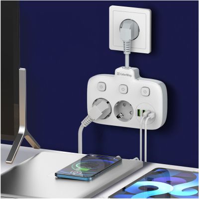 Сетевой фильтр питания ColorWay CW-CHE24PDW 2 розетки/4USB (CW-CHE24PDW) | Зображення 5