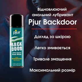 Відновлюючий анальний лубрикант Pjur Backdoor на водній основі, з пантенолом та екстрактом ромашки, 250 мл