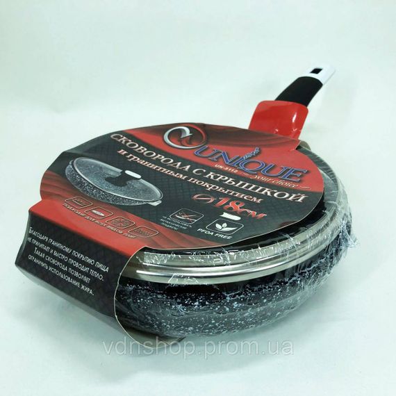 Сковорода для легкого приготування UNIQUE, Сковорода якісна гриль якісна на плиту FZ-21 | Зображення 3