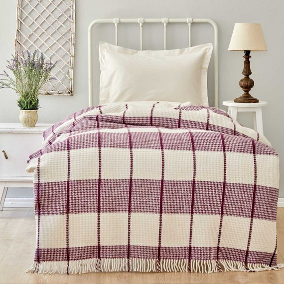 Плед Karaca Home 10466 Туреччина Євро  Бавовна + акрил Фіолетовий