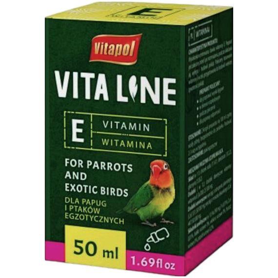 Вітаміни для птахів Vitapol Vitaline Vitamin E вітамін E 50 мл (5904479042613)