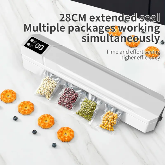 Вакуумний пакувальник пакетів Vacuum Sealer / Автоматичний побутовий вакууматор з пакетами, вакуумайзер для пакування та зберігання їжі | Зображення 3