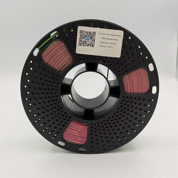 PLA+ пластик MT Filament для 3D-принтера 1.75 мм 1 кг Красный-жёлтый-зелёный (3DMT-PLA+1.75-01-RYG) | Зображення 1