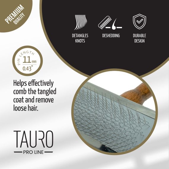 Пуходерка з металевим обідком Tauro Pro Line, 4.5 х 9 см | Зображення 3