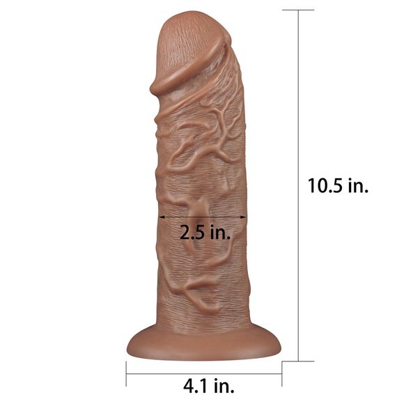 Фаллоимитатор - King-Sized Realistic Chubby Dildo 10.5" Brown sexstyle | Зображення 1