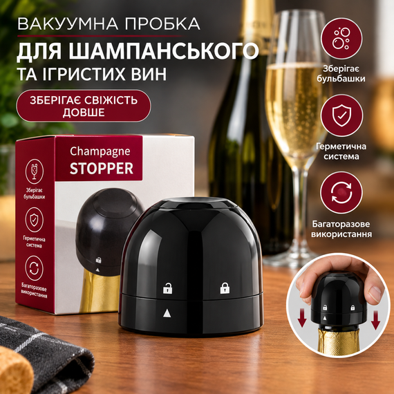 WineStopper багаторазова вакуумна пробка для шампанського | Зображення 3