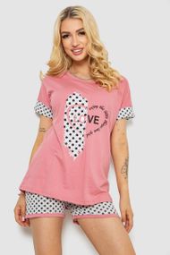 Пижама женская с принтом, цвет пудровый, 243R3049