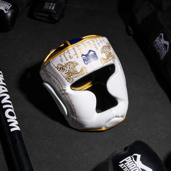 Боксерський шолом Phantom Muay Thai Full Face White Gold (капа в комплекті) | Зображення 6