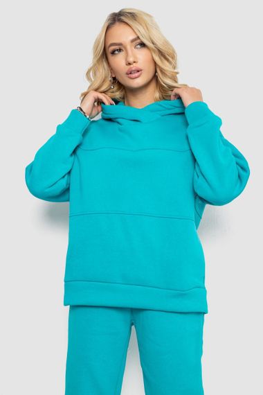Спортивный костюм женский на флисе  -уценка, цвет бирюзовый, 247R10765-U-42 | Зображення 1