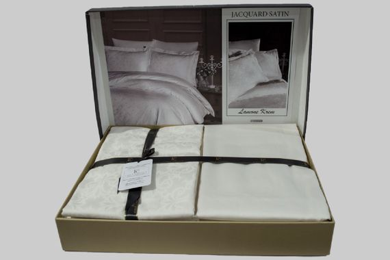 Постельное белье First Choice Jacquard Satin 200х220 Lamone Cream | Зображення 1